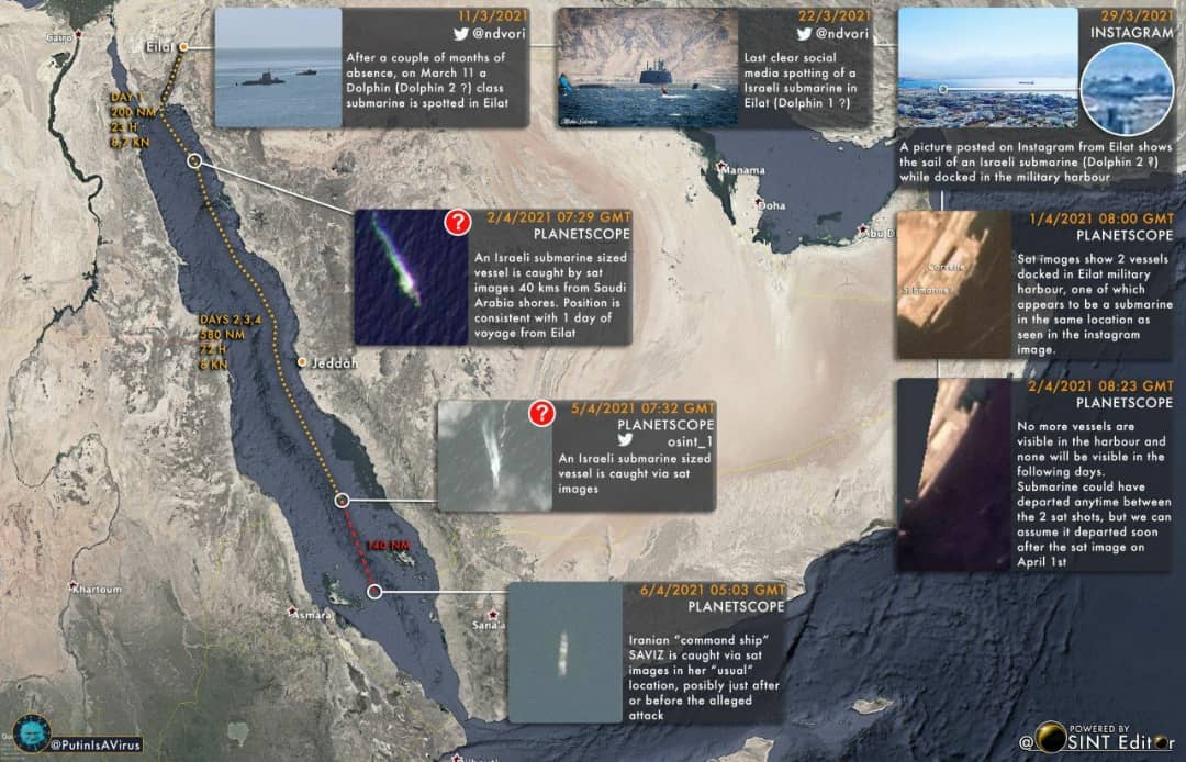 نقشه ماهواره‌ای حمله اسرائیل به کشتی ایرانی ساویز